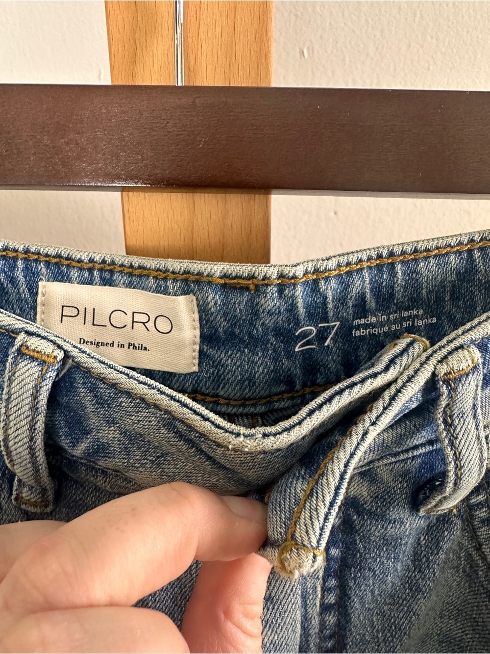 Pilcro High Rise Star-Print Blue Denim Jeans - Picture 5 of 7